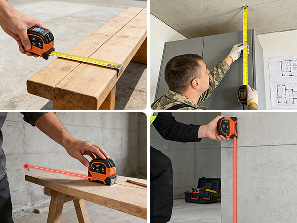 multifunctional digital tape measure with laser