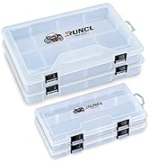RUNCL Fishing Tackle Box, 4 Packs Plastic Storage Box with Removable Dividers, 3500/3600 Tackle B...