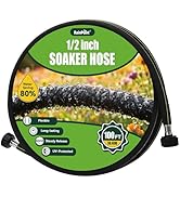 RAINPOINT 1/2'' Soaker Hose 100ft for Garden, Drip Irrigation Hose, Water Seeper Soaker Hoses for...