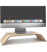 kolodosa Premium Wooden Computer Monitor Stand for Desk – Ergonomic Desk Organizer for iMac or PC...