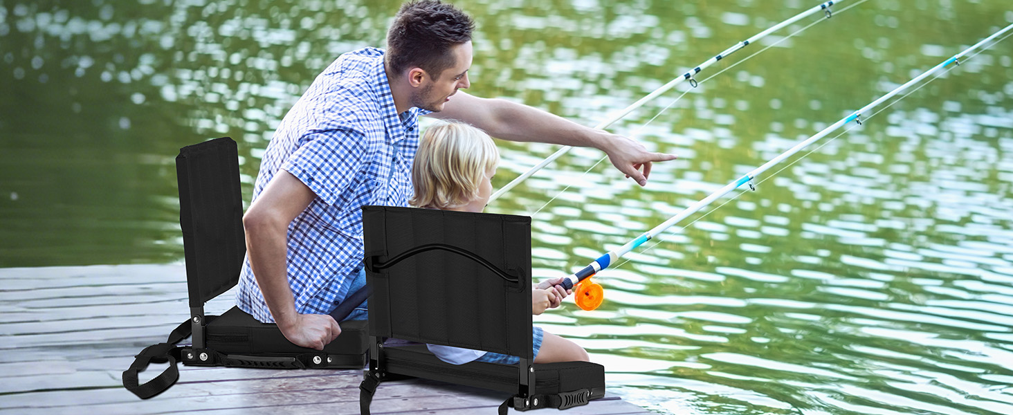 Portable Bleacher Seat with Wide Comfy Padded Cushion
