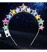 Uranian Light Up Star Halo Crowns LED Rhinestone Headbands Glowing Star Hairbands Crystal Party B...