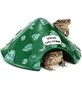 TOPZEA Frog and Toad House for Outside Garden, Pond &amp; Aquarium, Resin Frog Hideout Habitat Reptil...