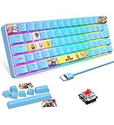 60% RGB Mechanical Gaming Keyboard with 9 Dye Sublimation PBT Keycaps,Red Switch,Compact 62 Keys,...