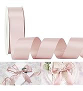 HUIHUANG Dusty Rose Ribbon 1.5 inch Double Face Satin Ribbon Silk Like Ribbon 50 Yards Roll for G...