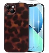 MYY Cute Phone Case for iPhone 13 Case, [with 2X Screen Protector] Tortoise Shell Pattern Leopard...