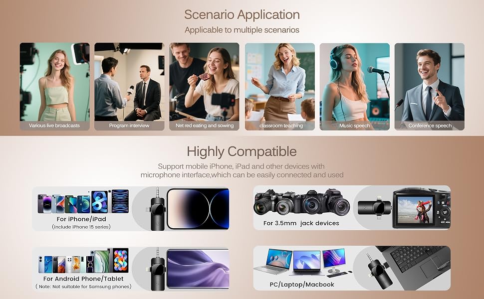 3-in-1 Wireless Video Recording Mic for Interview