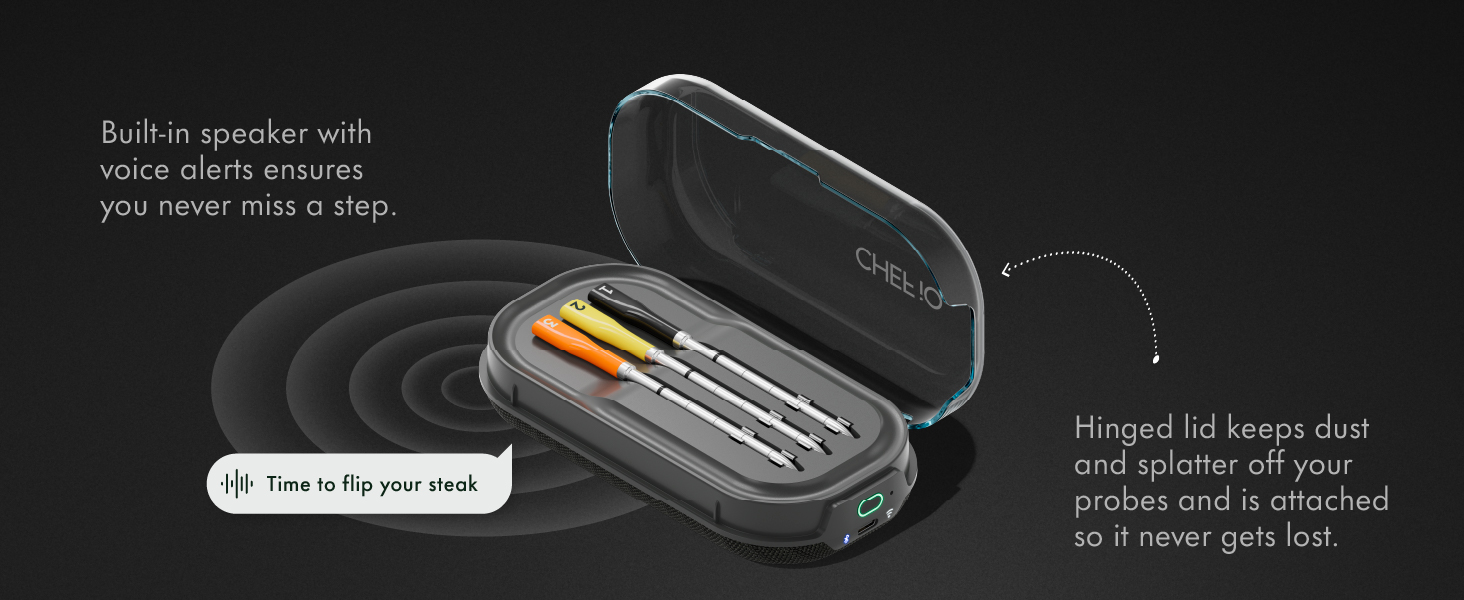 Built-in speaker with voice alerts