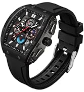 FANMIS Men's Watch Fashion Analog Chronograph Hollow Tonneau Unique Dial Sport Wristwatch Waterpr...