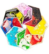LONGKING 8-Pack Hexagon Liquid Tiles for Kids, Soft Gel Liquid Sensory Toys for Autistic Children...
