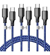 cugunu USB C to USB C Charger Cable, Nylon Braided 3Pack 60W 10FT Type C Fast Charging Cord Compa...