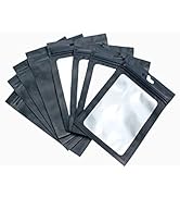 150 Pack- Smell Proof Resealable Mylar Quart Pouch Bags, 7 x 9 Inches, Black with Food Grade Inte...