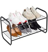 MAX Houser 2-Tier Metal Shoe Rack, Free Standing Shoe Storage Organizer, Wire Grid Shoe Tower for...