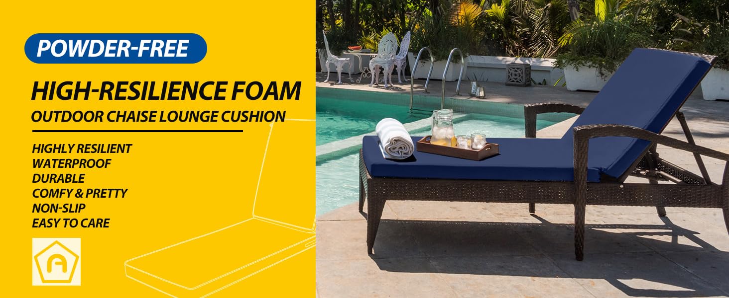 Outdoor deep seat cushion with high-resilience foam
