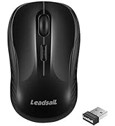 LeadsaiL Wireless Mouse Silent 2.4G USB Computer Mouse Compact Optical Cordless Mouse Mini Quiet ...