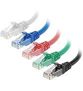 Cable Matters 10Gbps 5-Color Combo Snagless Cat 6 Ethernet Cable - 5ft, Cat 6 Cable, Cat6 Cord, E...