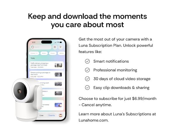 GenAI Motion Detection, Plug-in, Color Night Vision with Spotlight, Cloud Storage, Wi-Fi Camera