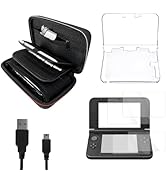 JDGPOKOO 5 in 1 Accessories Kit for Nintendo 3DS XL/LL, Carrying Case for 3DS XL/LL, Clear Shell ...