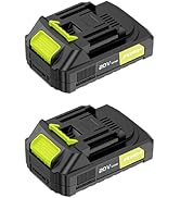 JAGROM 20V 2.0Ah Lithium-ion Battery, Compatible String Trimmer, 2 Packs Replacement Battery