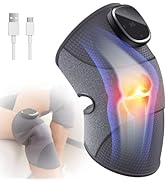 Cordless Heated Knee Massager with Vibration, Knee Massager with 3 Vibrations 3 Heating Levels 3 ...