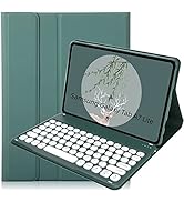 Lrufodya Keyboard Case for Samsung Galaxy Tab A7 Lite 8.7" 2021, Candy Colors Detachable Round Ke...