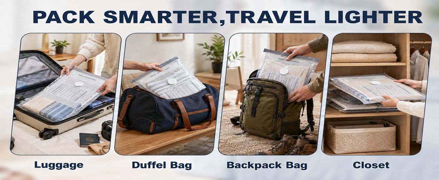 vacuum bags for luggage/duffel bag/backpack bag/closet