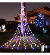 WBao Outdoor Christmas Decorations with 12" Star Topper, 344 LED 11.9ft Waterfall Christmas Light...
