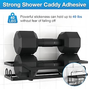 shower stick on shelves