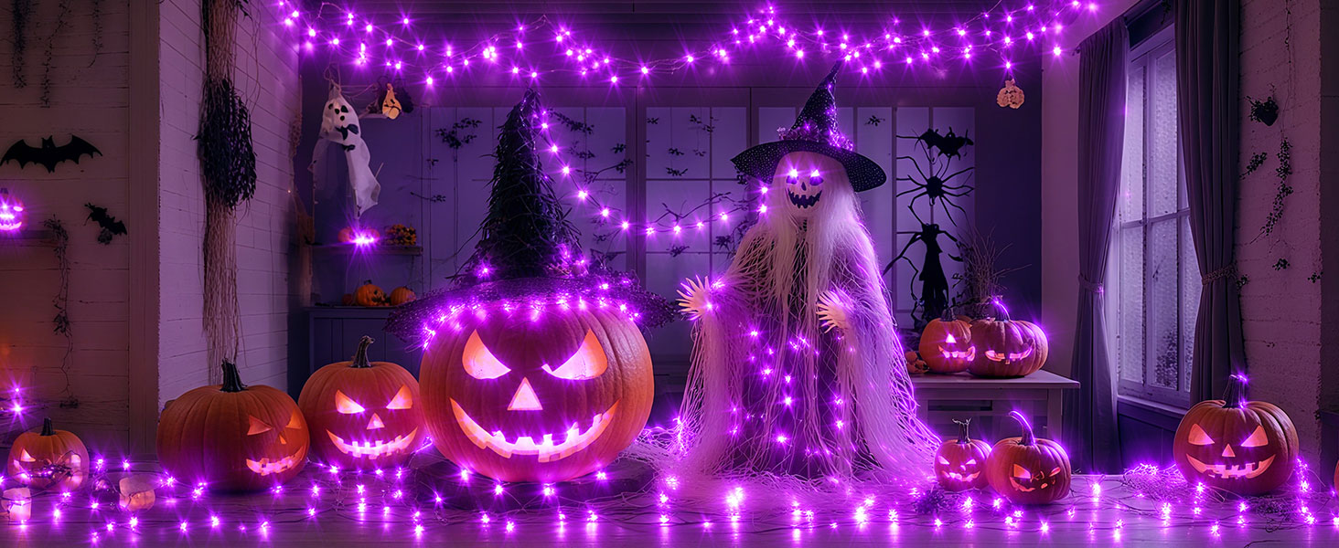 purple lights halloween