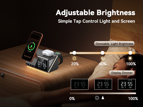 apple charging station with clock alarm clock charging station wireless charger alarm clock