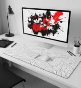UJoowalk Topographic Gaming Mouse Pad, Large, Black and White, 31.5 x 11.8 in