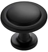 Ravinte 30 Pack 1-1/4 inch Matte Black Zinc Euro-Style Cabinet Knobs, Drawer Pulls &amp; Door Handles