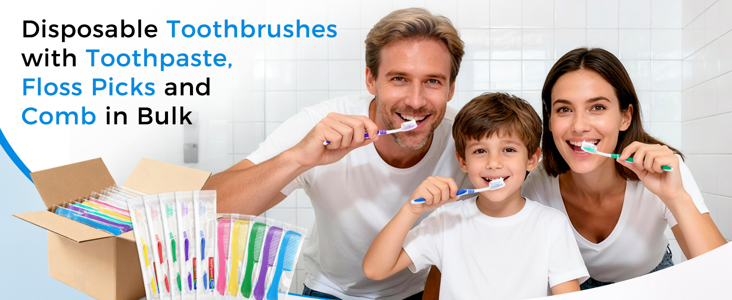 Toothbrushes with Toothpaste Dental Floss Picks and Comb