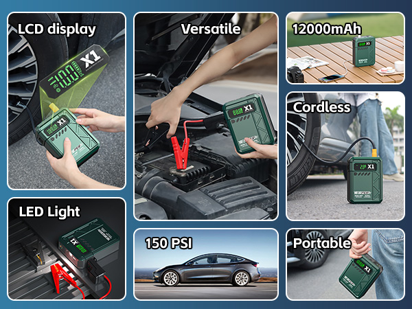 portable car jump starter with air compressor
