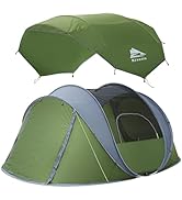 4/6 Person Easy Pop Up Tents, Waterproof Instant Family Tents with Large Skylight &amp; Removable Rai...
