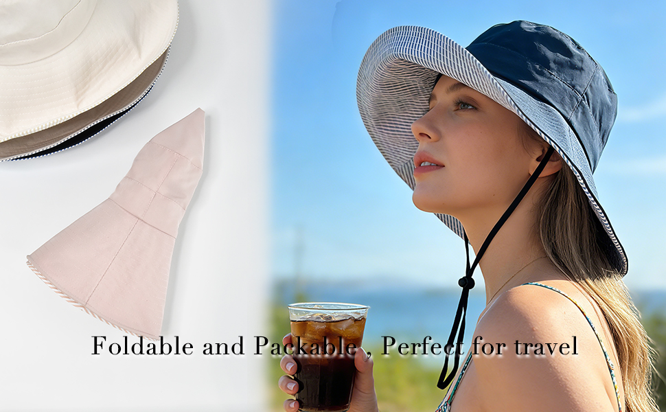 Foldable packable sun hat