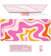 Anyshock Pink Desk Mat Desktop, Computer Large Mouse Pad for Desk, Gaming Desk Pad Matt, Mousepad...