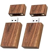 2 Pack 64GB Wood USB 3.0 Flash Drive TATMOHIK Walnut Wood Memory Stick 64 GB, Thumb Drive, USB Dr...