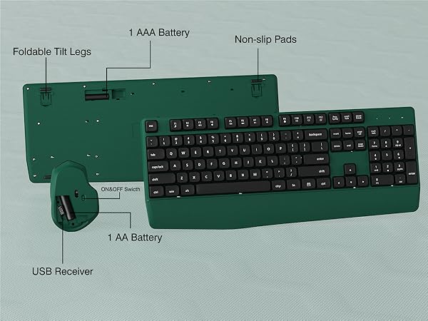 green wireless keyboard
