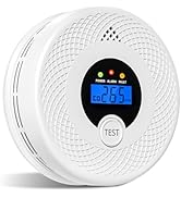1-Pack 10 Year Battery Operated Smoke and Carbon Monoxide Detector, LCD Display &amp; Visual Alerts, ...