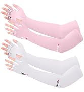 Qeedy 2 Pairs UV Protection Gloves - Non Slip Sun Protection Gloves Sunblock Gloves Summer Outdoo...