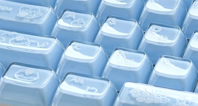 Shine through Keycaps Set OEM Profile, Cute Custom Keycaps, Jelly Keycaps, Clear Cute Keycaps