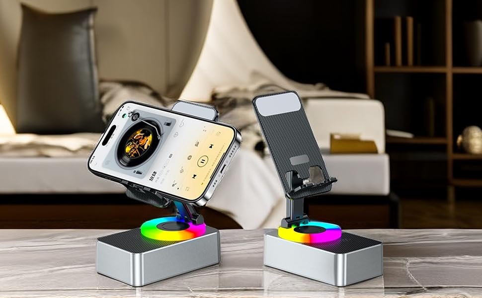 cell phone stand with bluetooth speaker