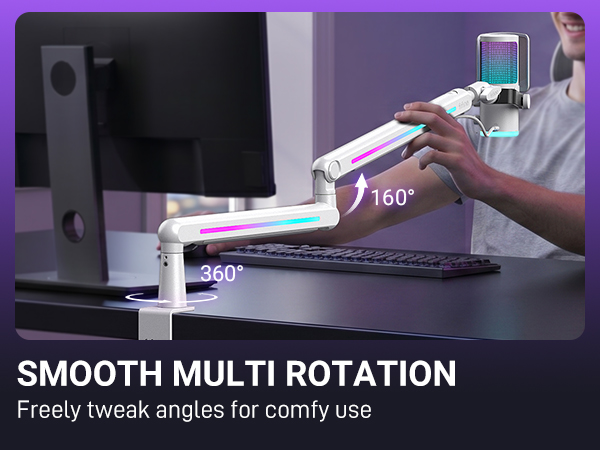 adjustable rgb mic boom