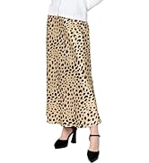 DAISYSILK 100 Pure Mulberry Silk Bias Cut Long Leopard Print Skirt High Waist Half-Body Skirt