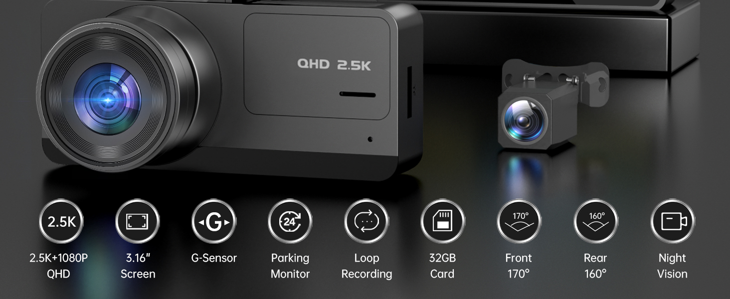 dashcam front and rear camera