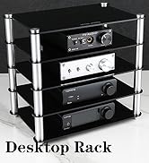 KGUSS Mini Audio Component Rack Black Acrylic 2-Layer Rack Aluminium Holders Small Desktop Rack f...