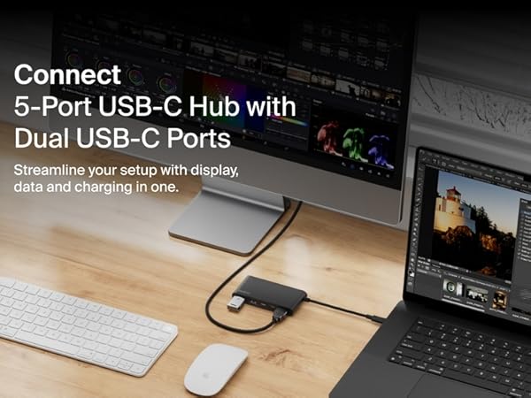 Belkin Connect 5 Port USB-C Hub with Dual USB-C Ports