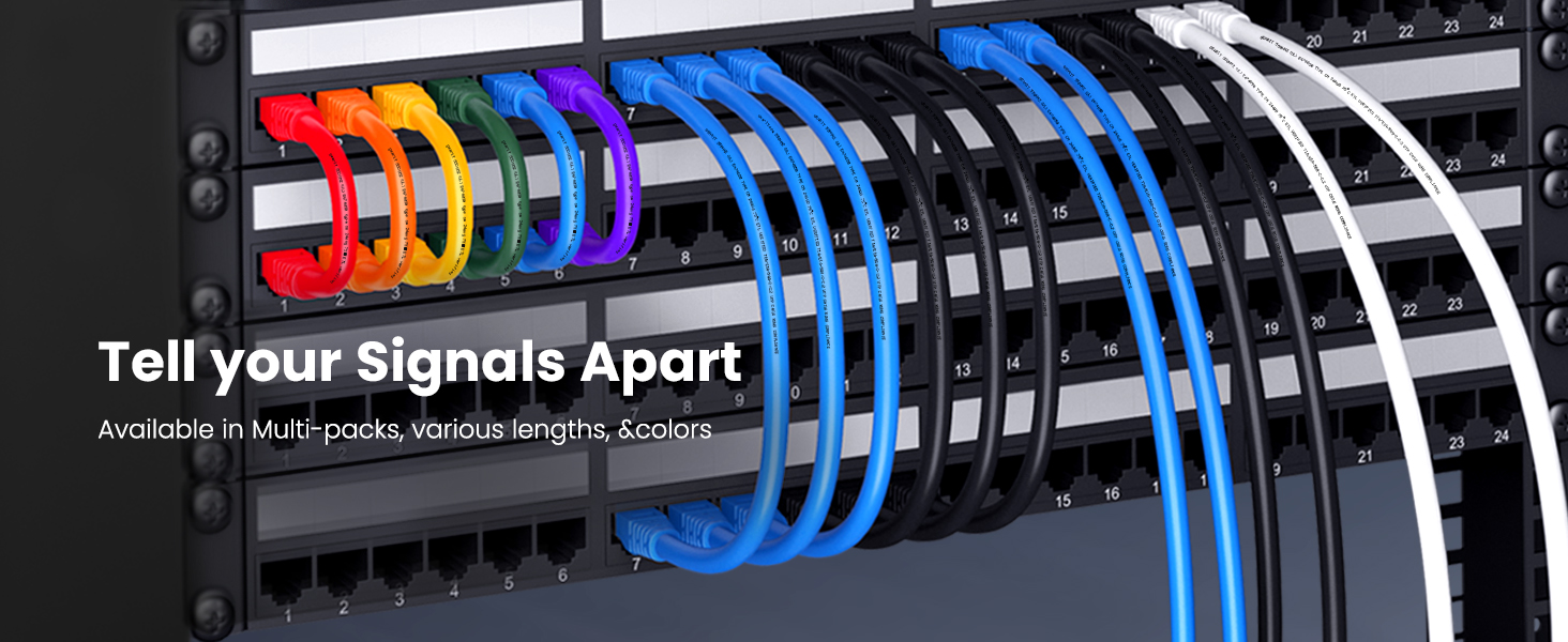cat6 ethernet cable multi-packs various lengths and colors tell your signals apart