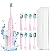 Fronix Electric Toothbrush for Adults with 8 Brush Heads, Sonic Toothbrush Rechargeable with a Ho...